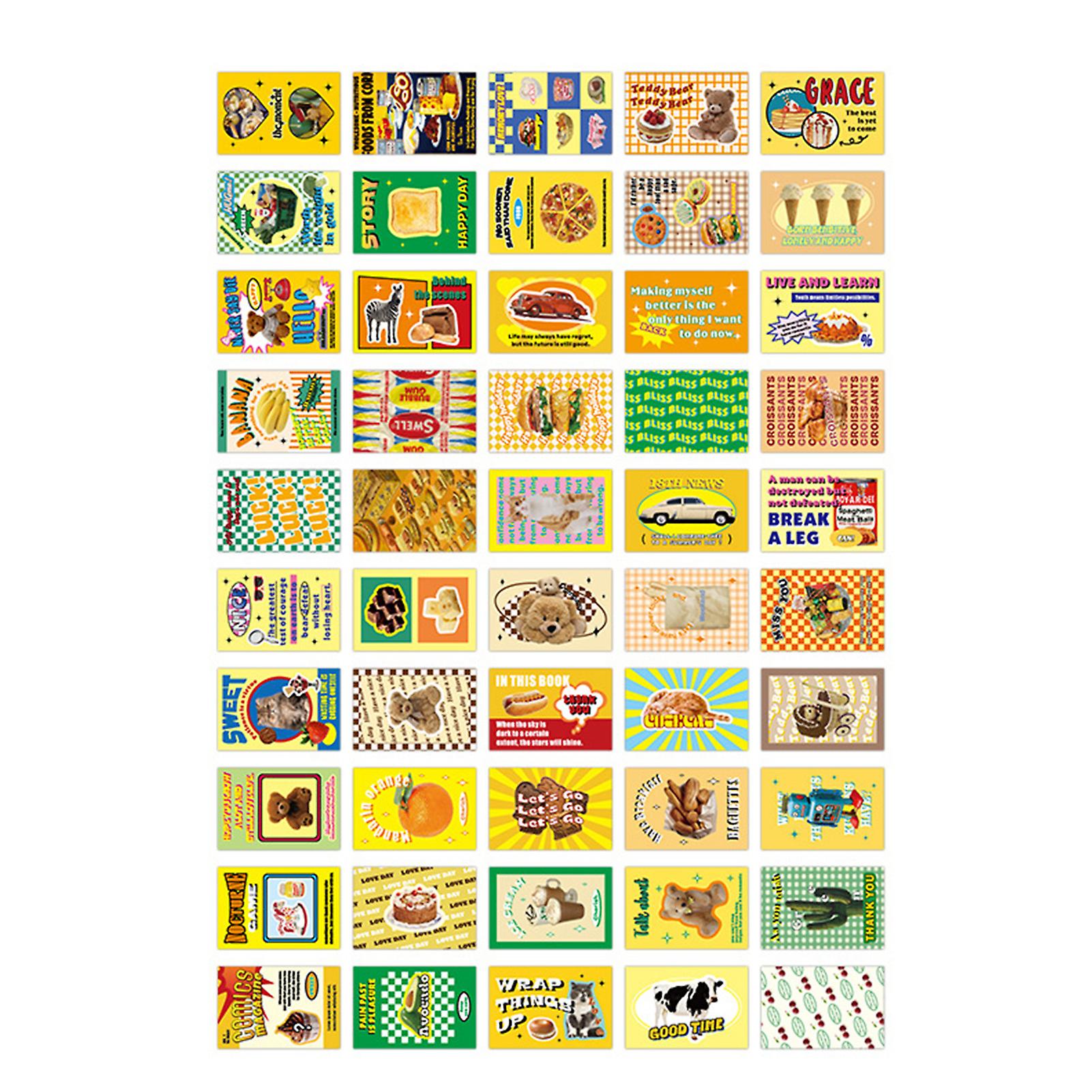 50 Sheets Vintage Clear Pattern Cute Deco Stickers for Journals