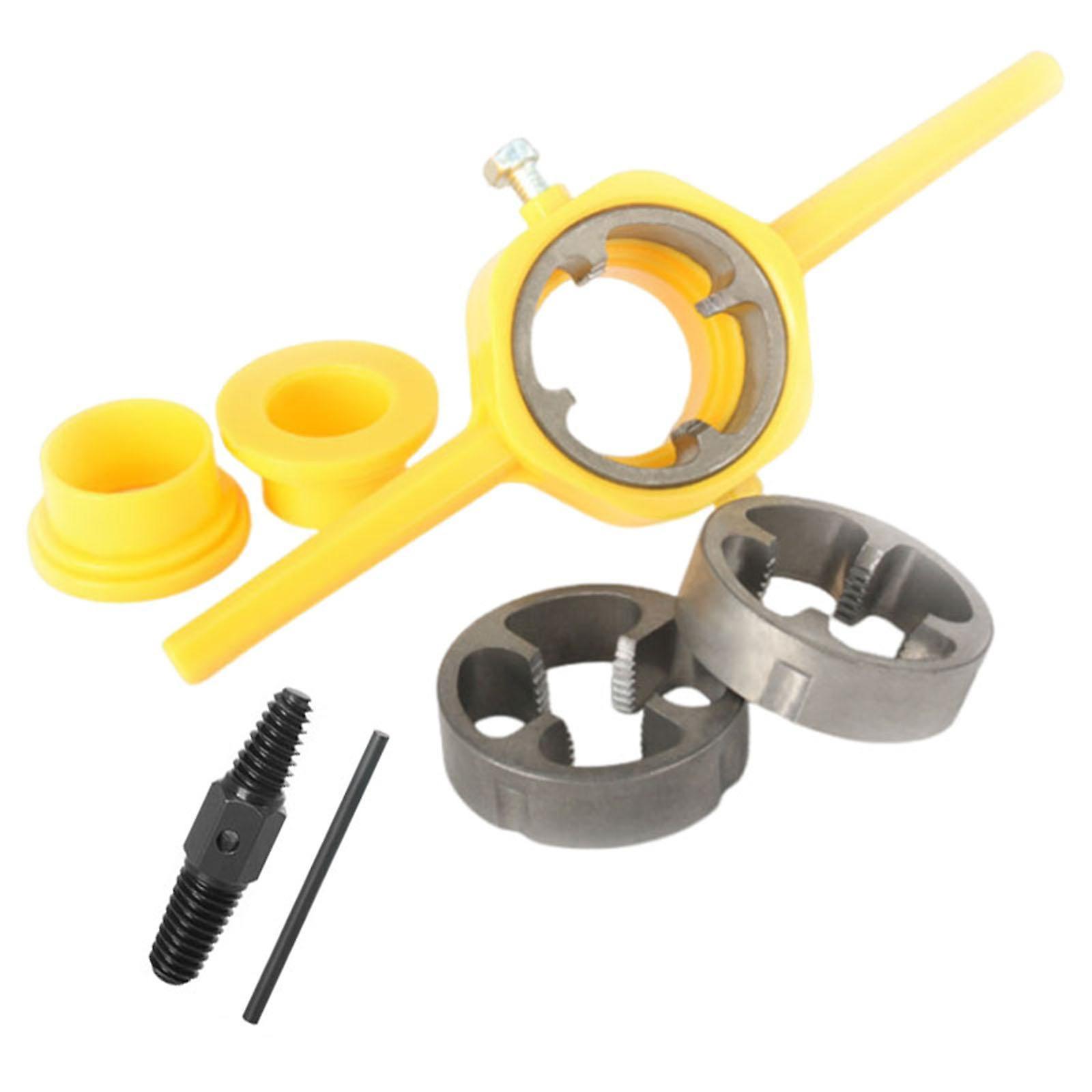 6 Pieces Threader Plumbing Maker Thread Pipe NPT Round Die Set for Household