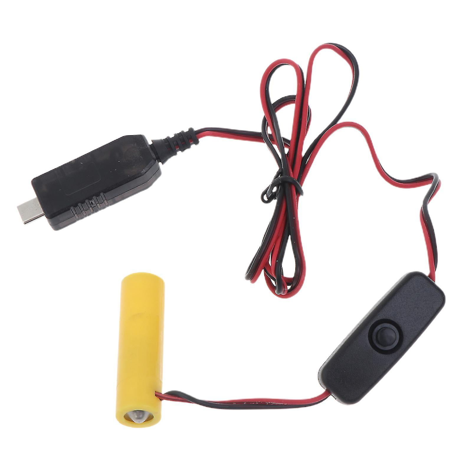 Type C 5v To 1.5v Aa Dummy Battery Adapter With Switch Replace 1 Aa Battery
