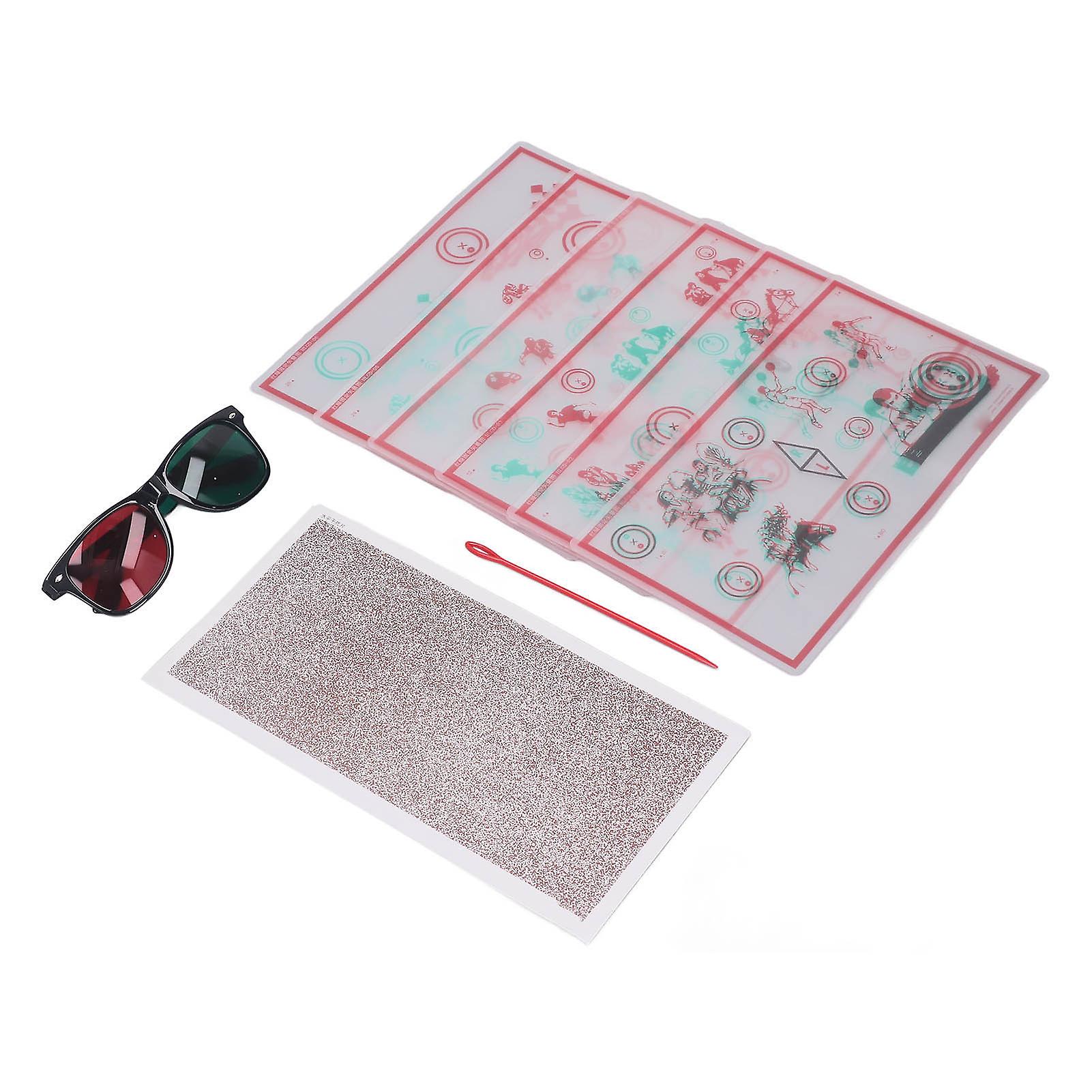 Red Green Fixed Vectograms Convergence Insufficiency Eye Training Low Vision Test Chart with Glasses