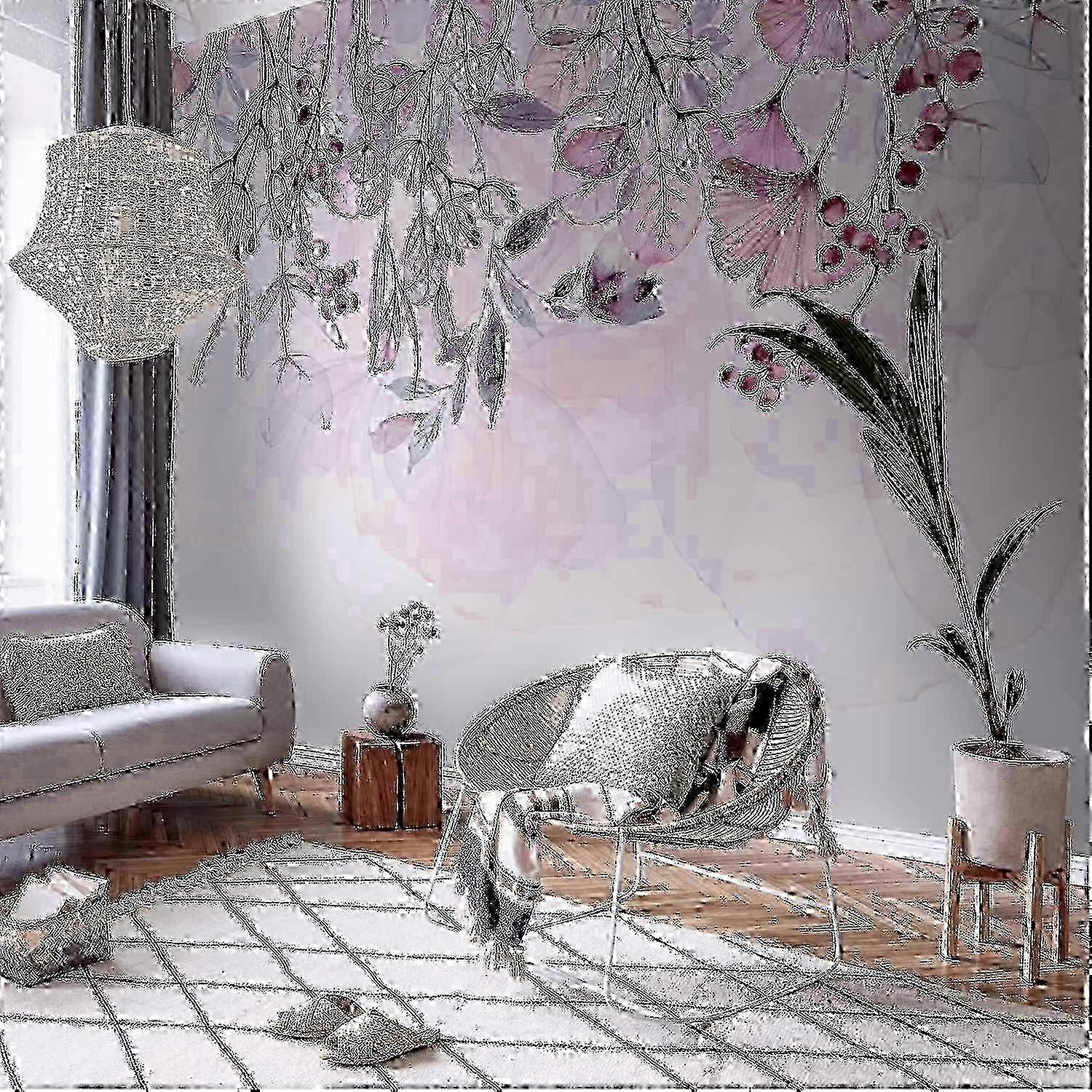 Papier peint - Nature brumeuse - Rose