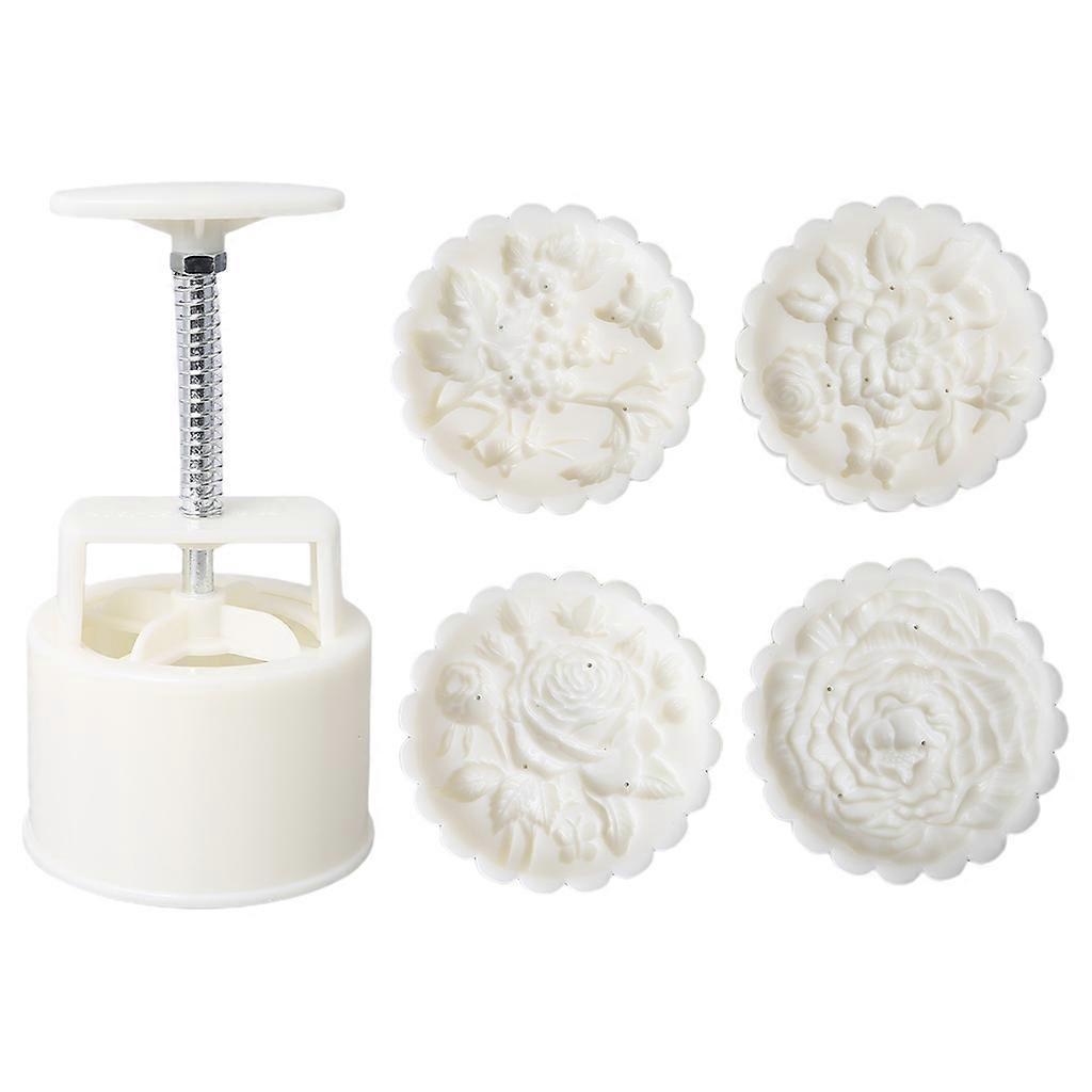 DIY 3D Mooncake Mold Set 150g Or 200g Rose Shaped Patterns Moon Cake Mold