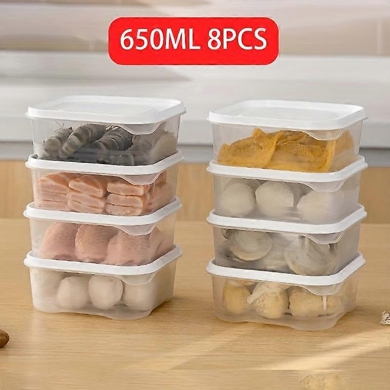 Set di contenitori per frigoriferi da 8 pezzi da 21,98 once - Senza Bpa, adatto al microonde, conservatore di freschezza sigillabile per frutta e carne
