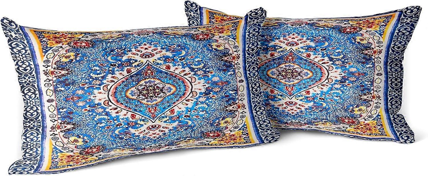Capas de Almofada Boho 12x20 polegadas Conjunto de 2 Tapete Persa de Mônaco com Padrão de Algodão Macio e Almofada de Algodão Capa de Almofada para Sofá