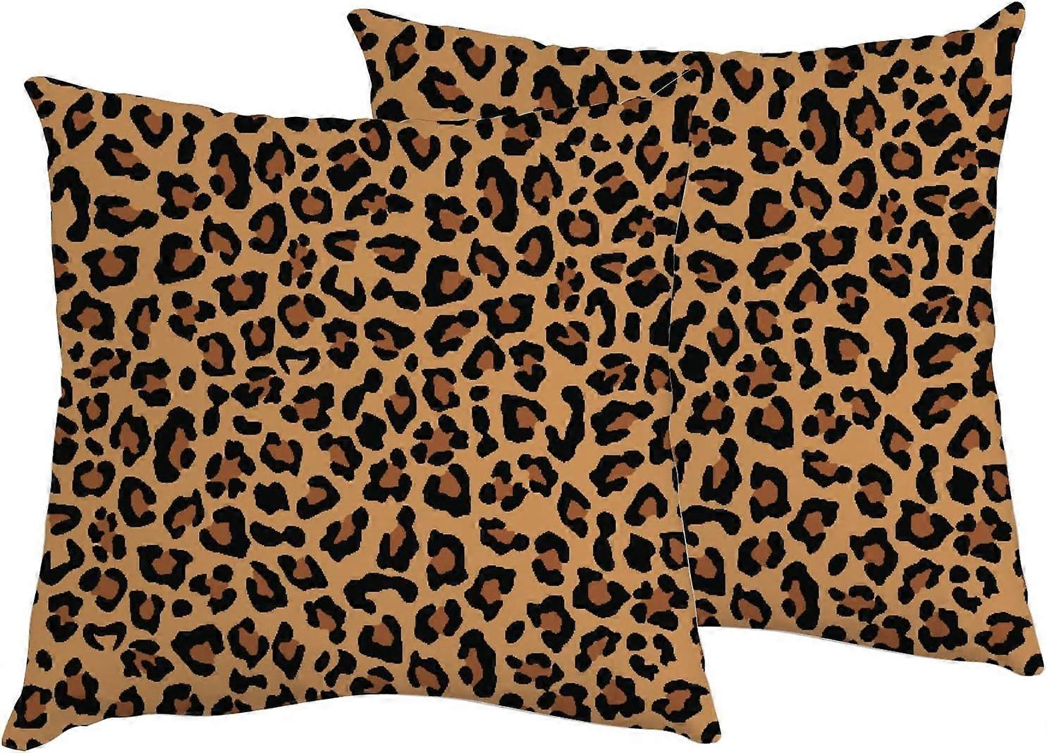 Pillowcase 18x18 inch Leopard Skin Striped Square Throw Pillow Covers Protector Pillow Sham Pillow Case with Zipper