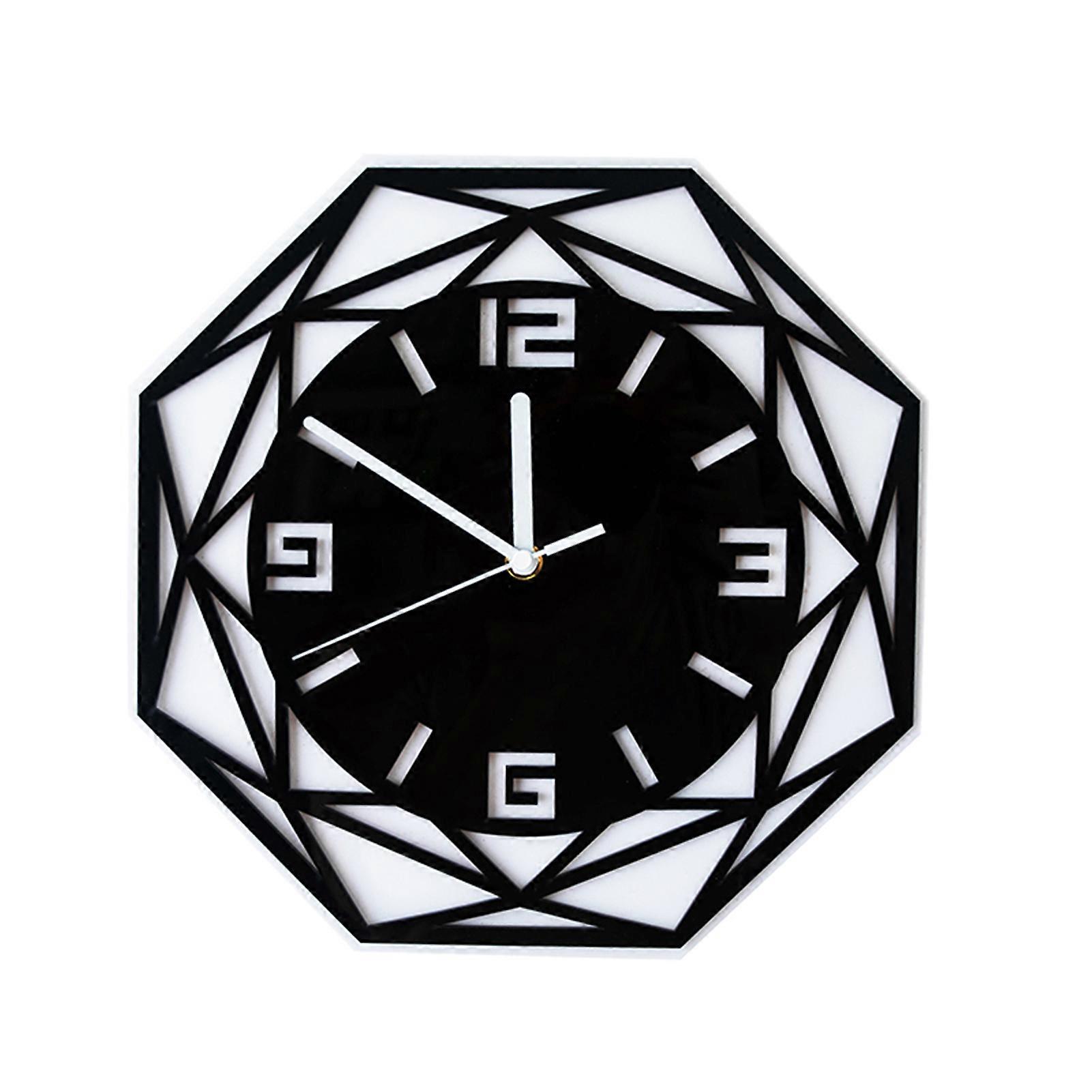Geometric Hollow Wall Clock Modern Simple Style Acrylic Hanging Clock for Home Bedroom Silent Scanning New