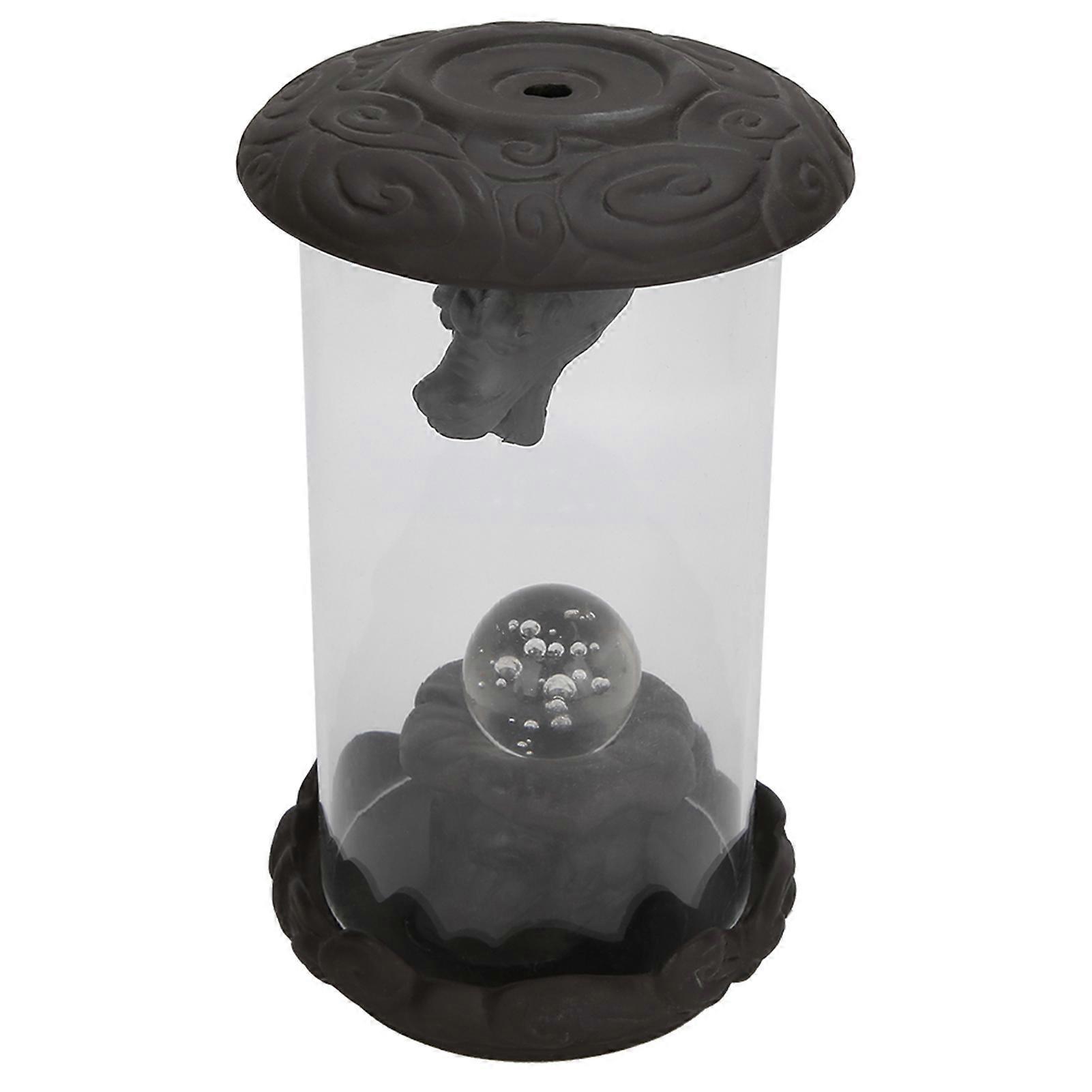 Dragon Backflow Incense Burner Red Porcelain Creative LED Light Windshield Home Decor