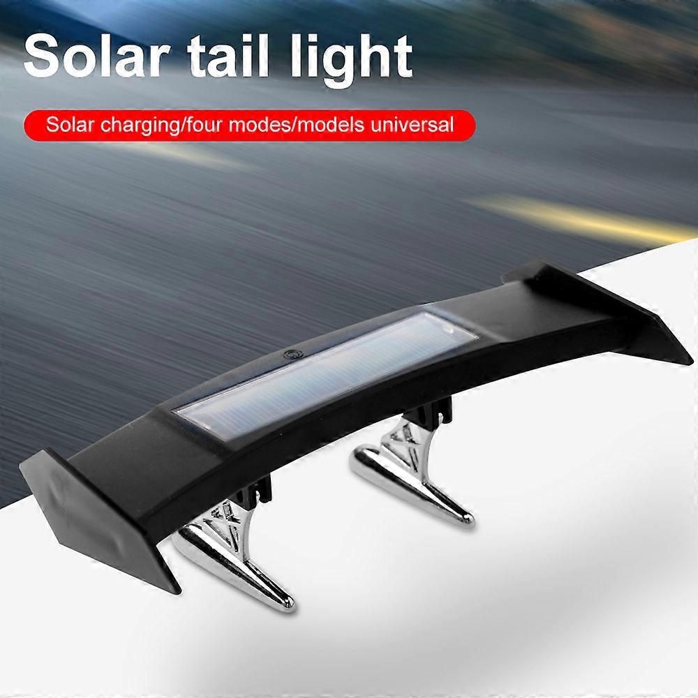 Universal Solar Powered Tail Light Mini LED Car Waterproof Anti-collision Rear Spoiler Flashing  Streamer Warning Tail Light