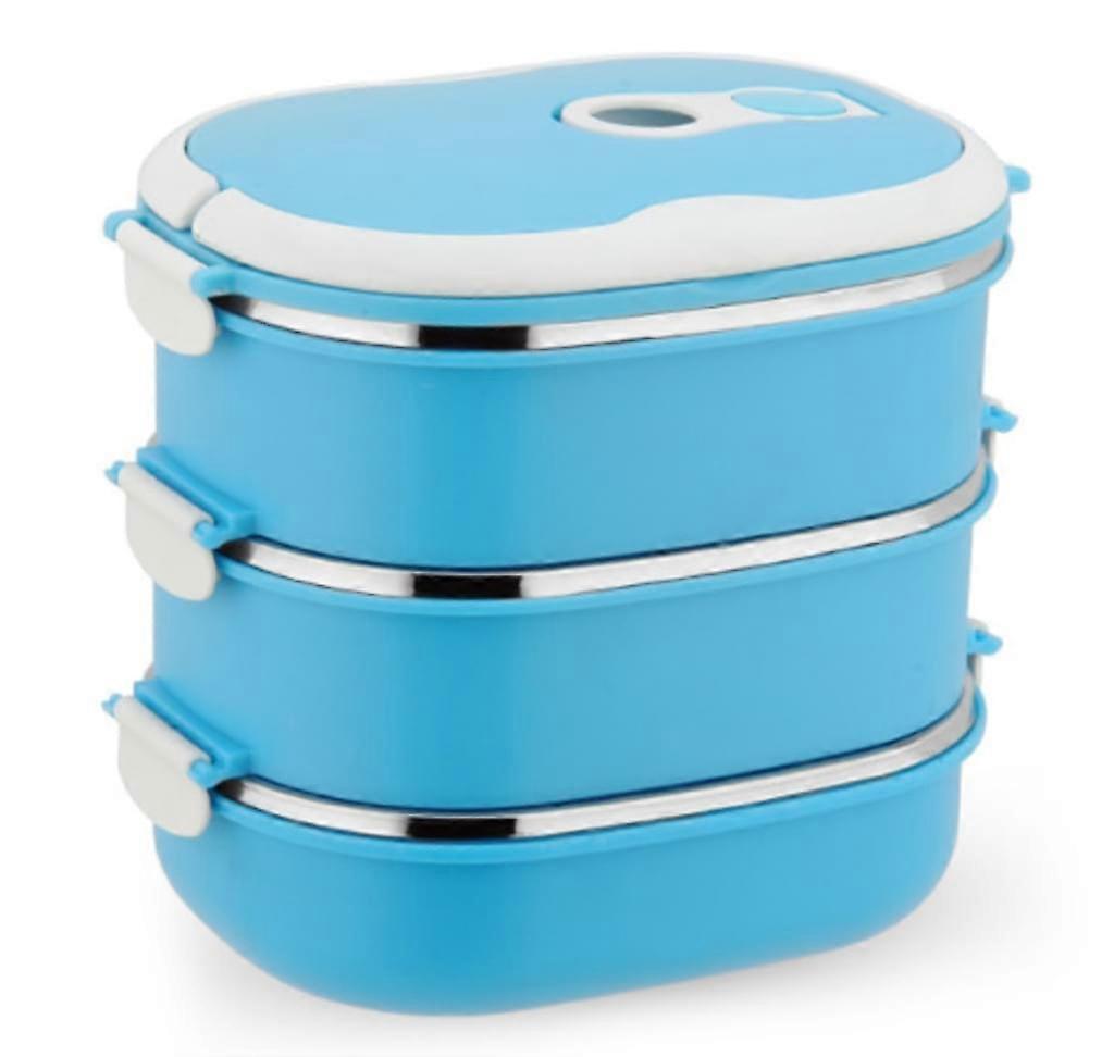 Lunchbox/Bento Box, Tragbare Isolierung Edelstahl Wrmeisolierung mit Griff Mittagessen Behlter Bento Box fr Kinder und Erwachsene 3 Layer