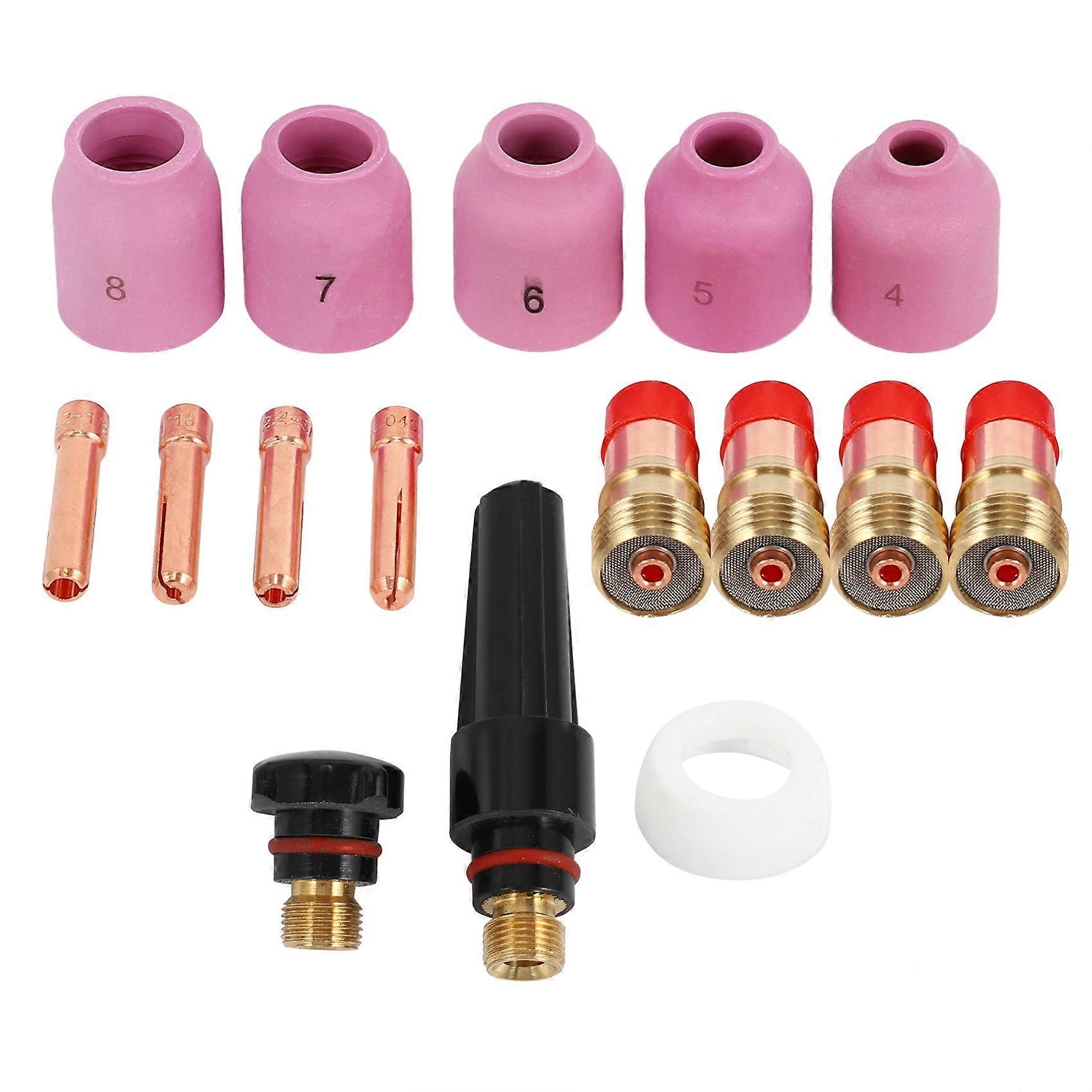 TIG Welding Torches Stubby Gas Lens Collets Alumina Nozzles Back Cap Kit For WP 17 18 26 Series 16p