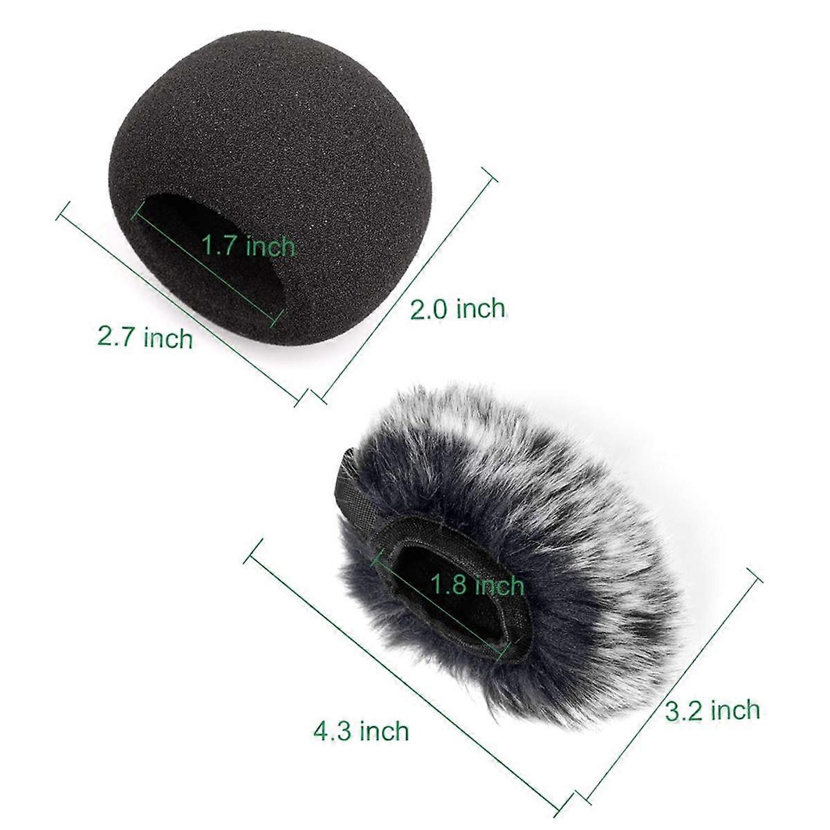 2Pcs Microphone Windscreen, Windscreen Muff Wind Cover + Foam Microphone Windscreen Cover for Zoom