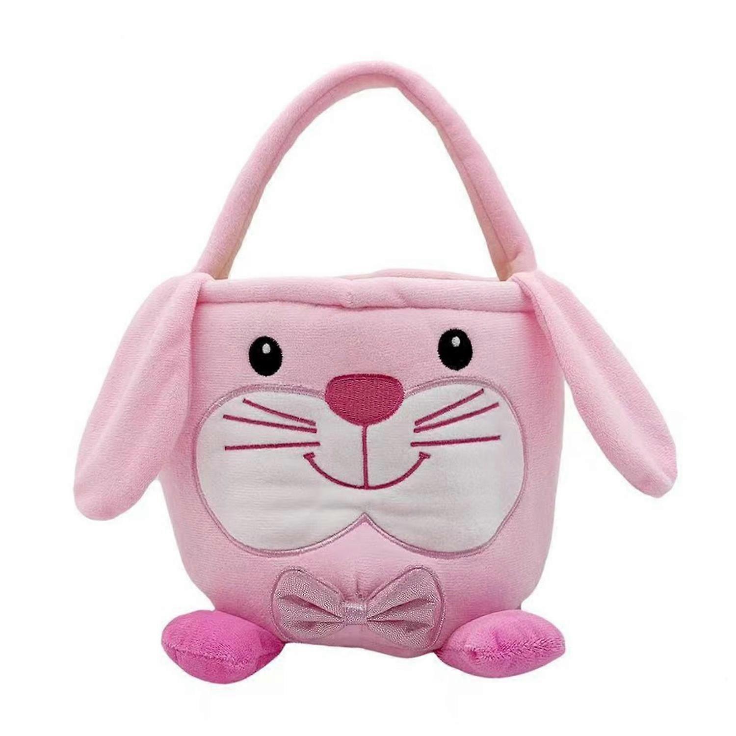 Easter Basket Soft Comfortable Hand-held Portable Decorative Plush Cartoon Shape Candy Storage