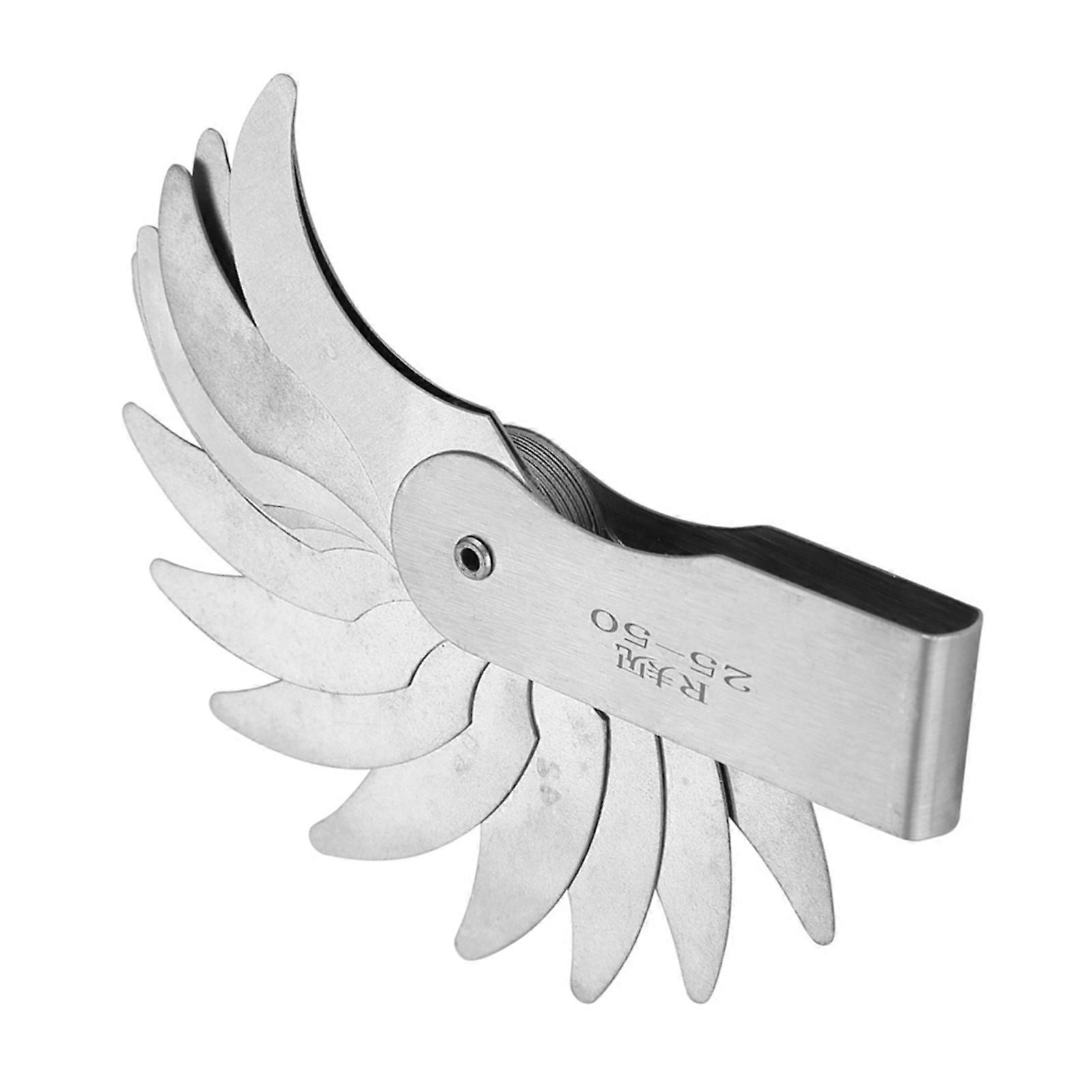 Stainless Steel Fillet Gauge for Measuring Radius Concave and Convex Shapes 25-50MM