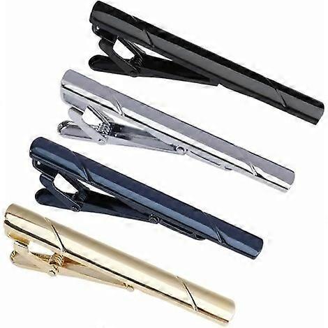 4pcs tie clip-silver-navy-black-gold