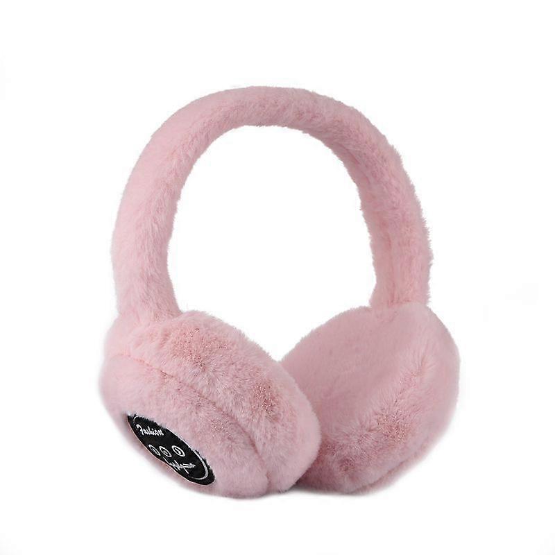 Winter warm Bluetooth 5.0 music earmuffs wireless call (Pink )