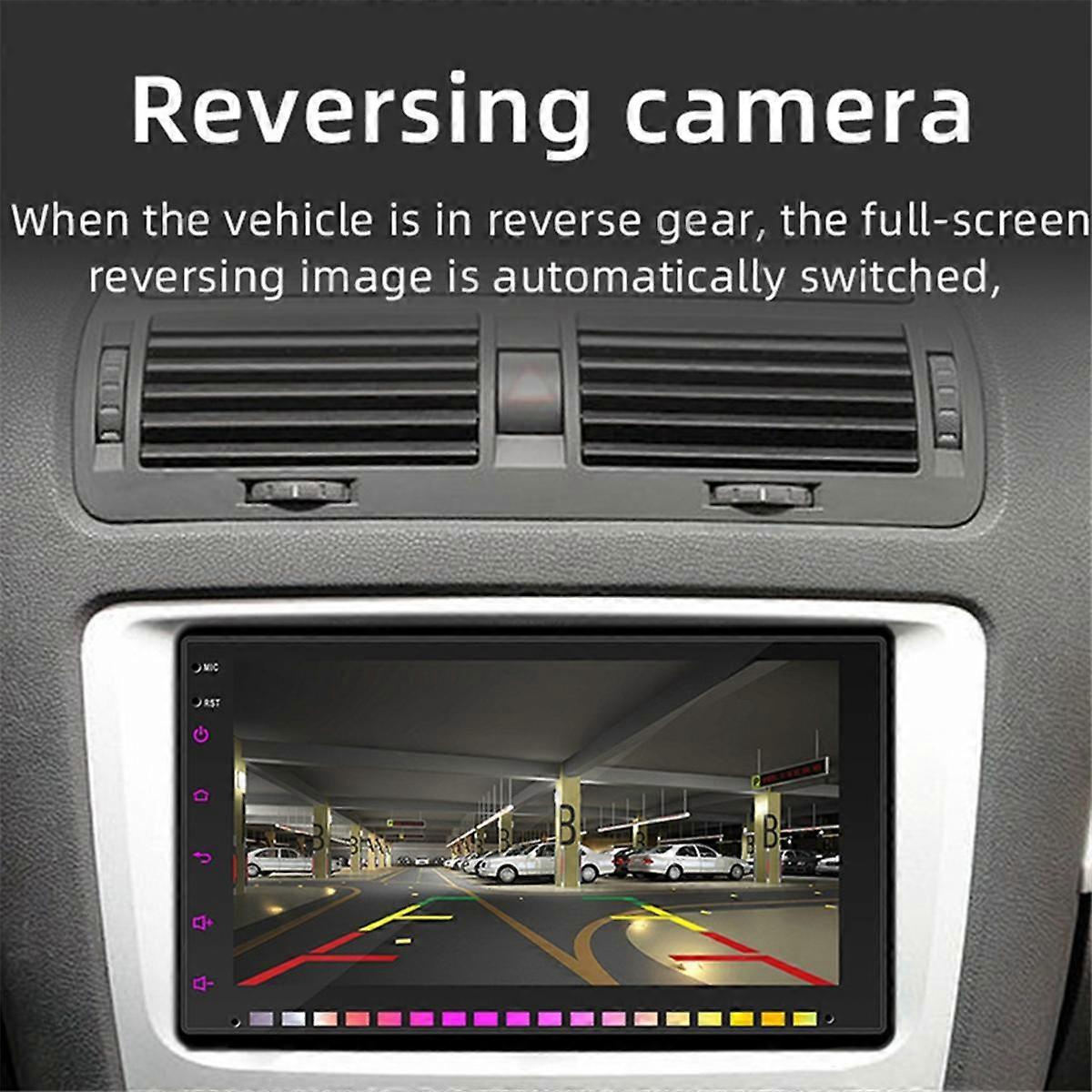 Dubbel Din Bilstereo Carplay & Android Auto, 7 tums RGB Bilradio Pekskärm Bluetooth, Bilstereo