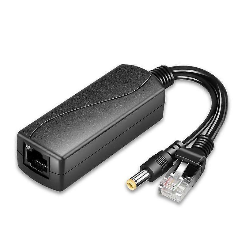 Conector POE divizor, 48V la 12V, Negru