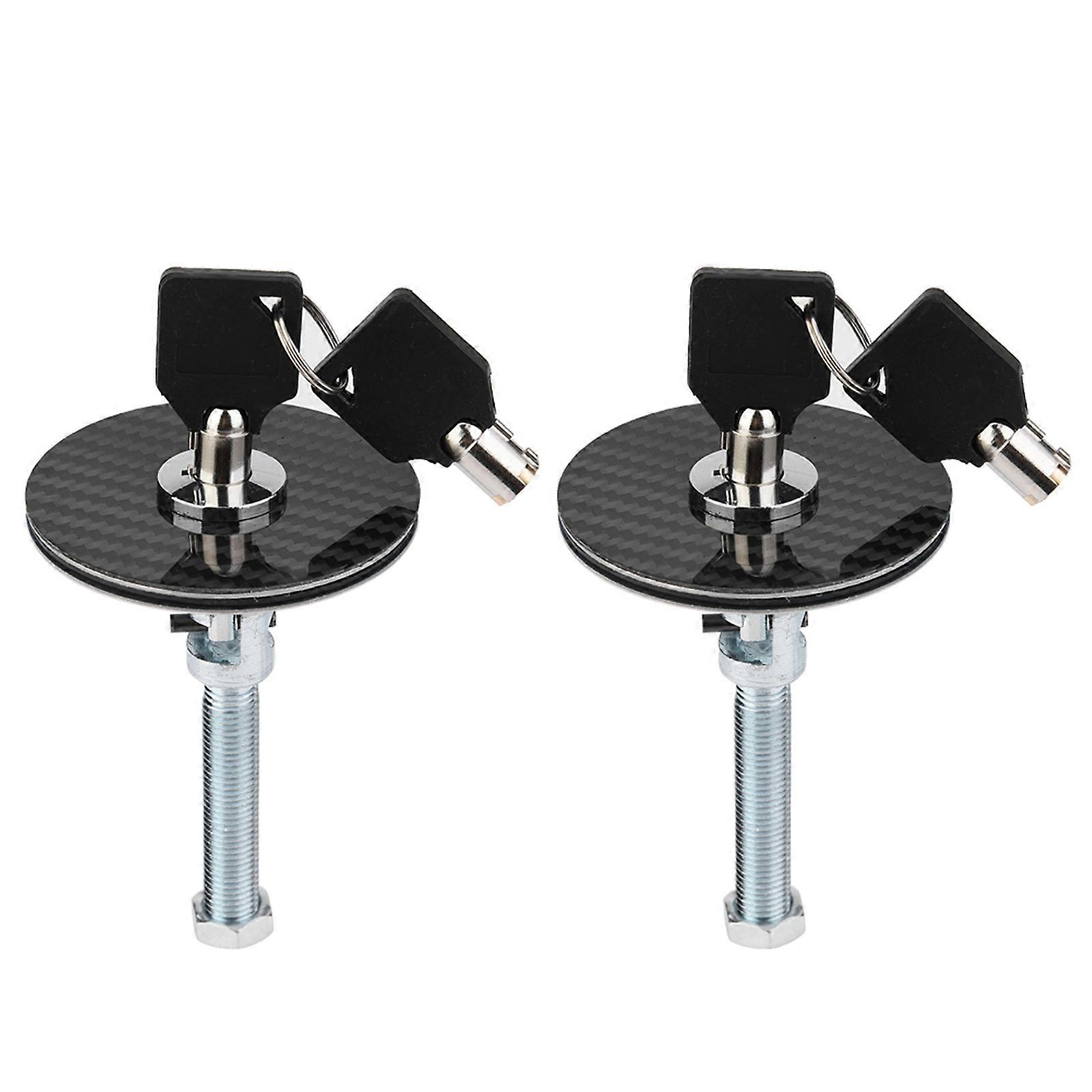 Car Universal Carbon Fiber Style Engine Hood Cover Lock Key Pin Kit Quick Latch Release