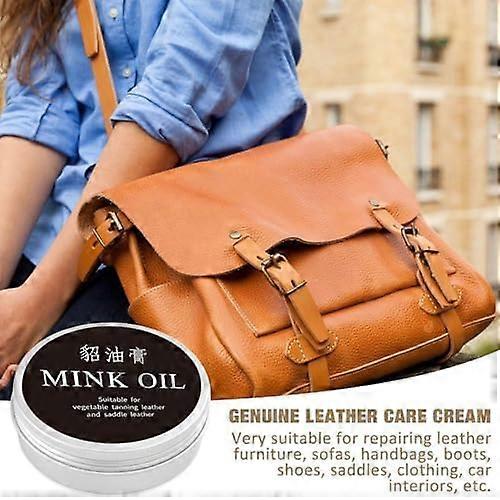 Natural Leather Recoloring Balm with Mink Oil Restoring and Refurbishing Conditioning Cream for Bags, Leather Furniture, Shoes, Car Seats