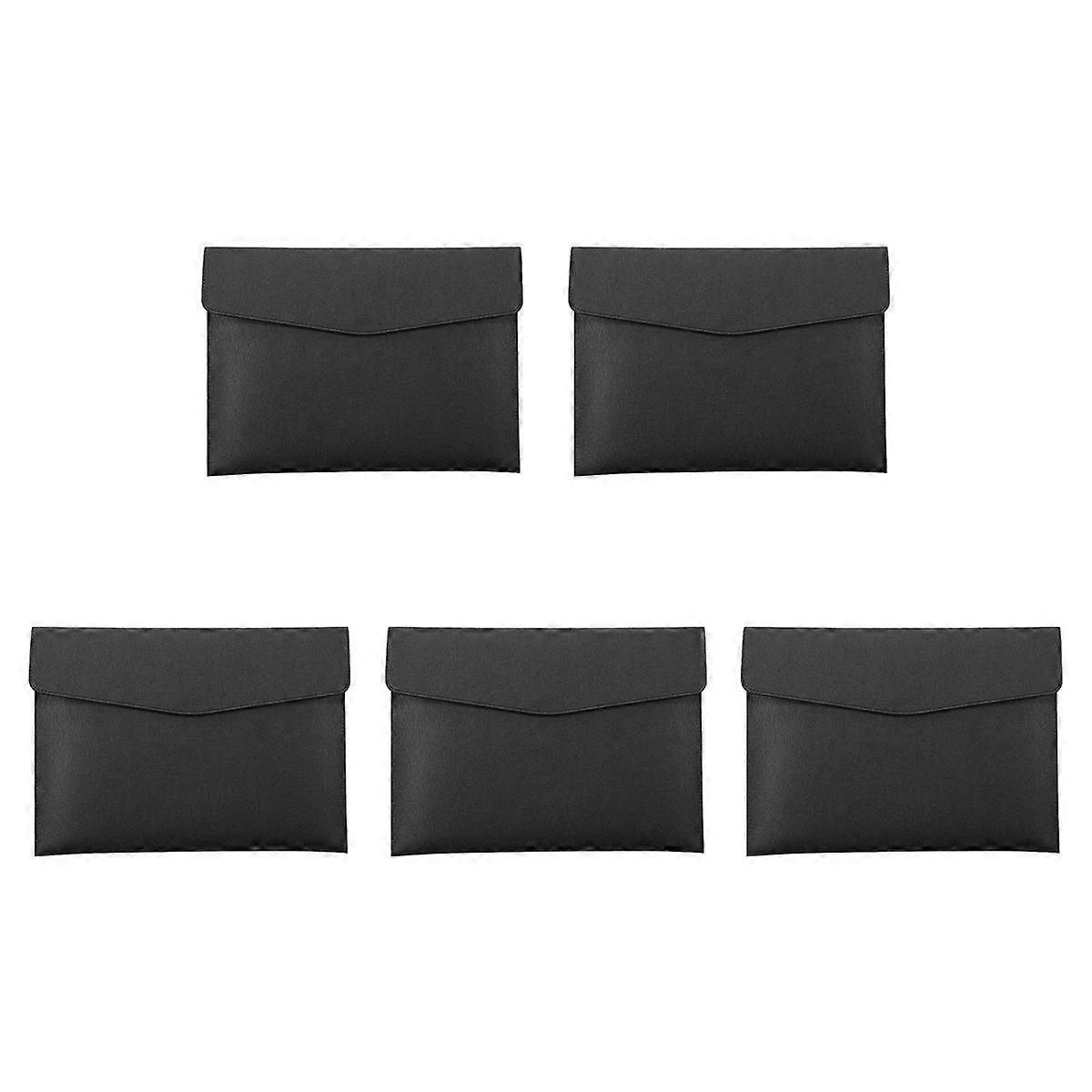 5X PU Leather A4 File Folder Document Holder Waterproof Portfolio Envelope Folder Case with Snap Cl