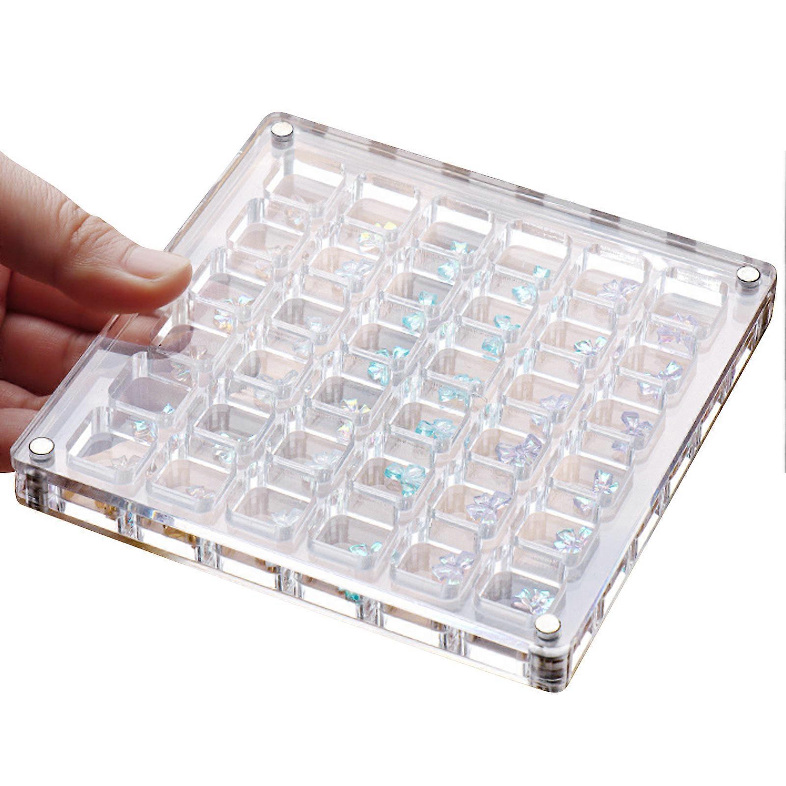 Acrylic Seashell Display Box with Magnets Durable Starfishs Trinket Storage Case for Bead Nail