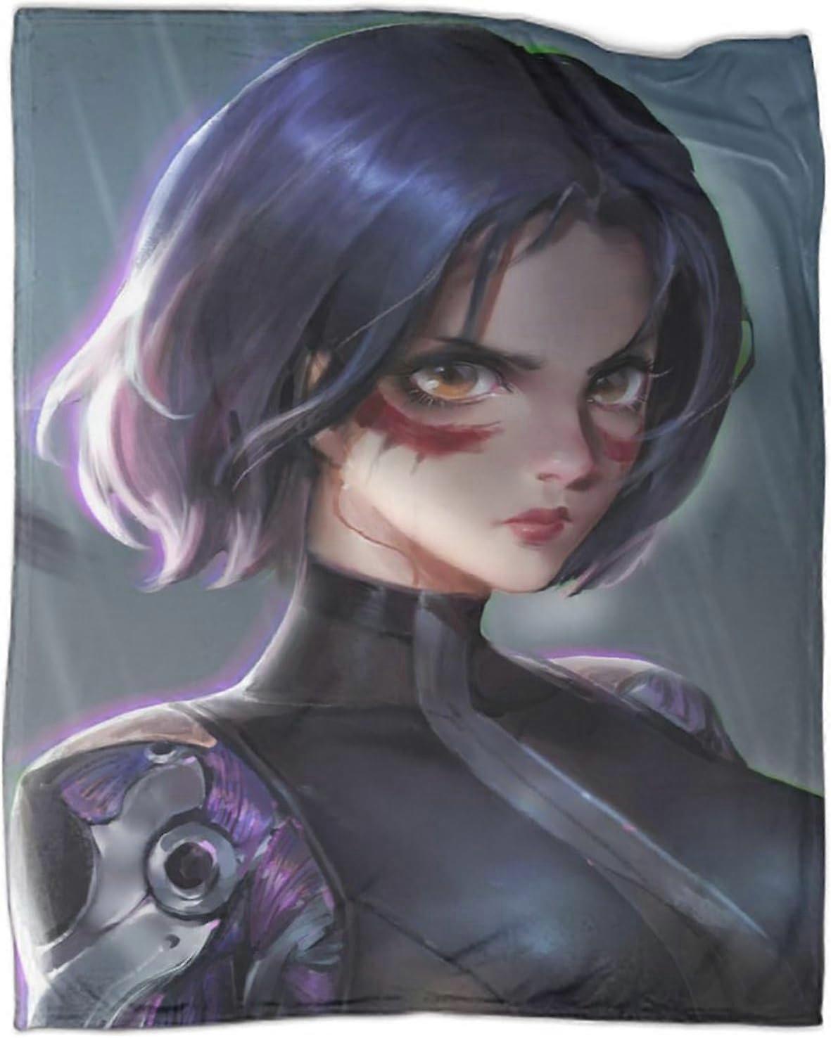 Alita Battle Angel Throw BlanketThrows,Soft Decorative Animated Movie Pattern Throws for Sofa-MYFX95