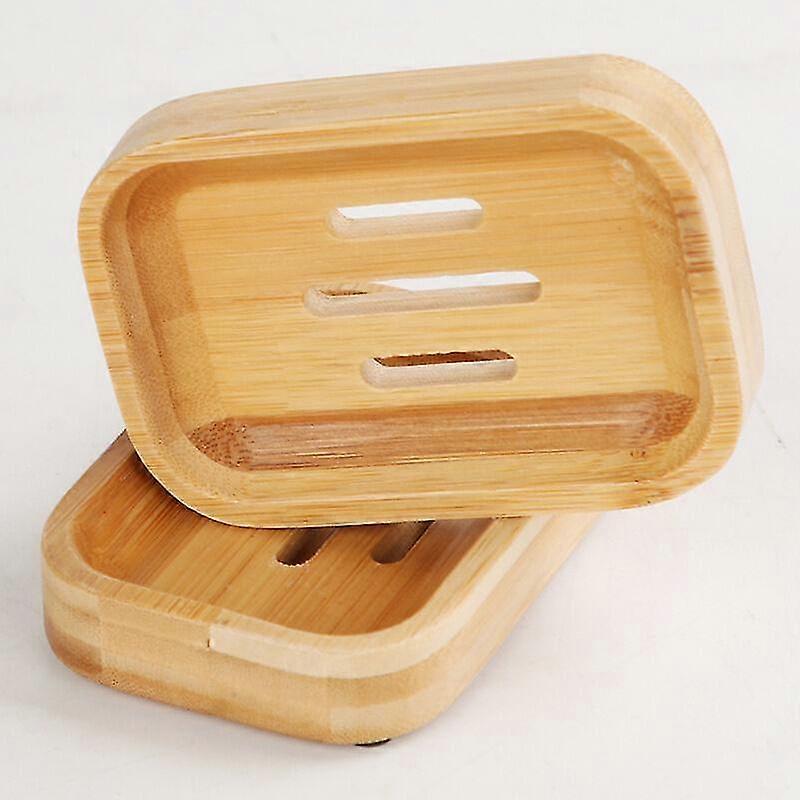 2pcs Natural Bamboo Wooden Soap Dish Soap Box For Bathroom Shower Craft Soap Holders For Soap, Sponges And More