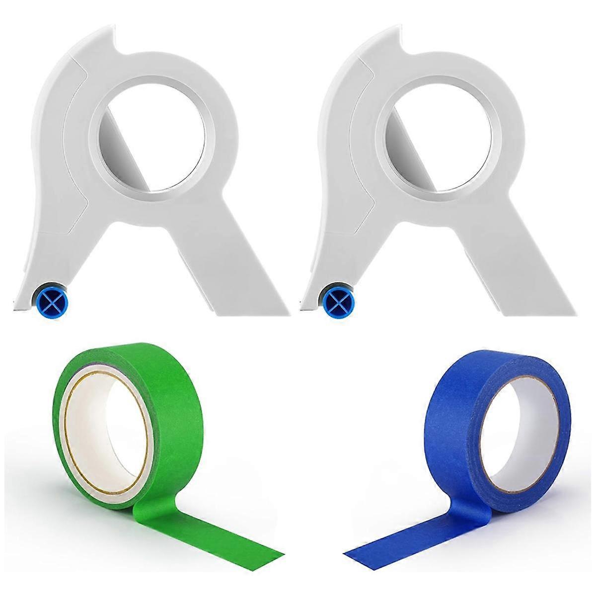 2 Pack Masking Paint Tape Applicator Each 1.4 Inch Painters Tape, Portable Masking Set Tape Cutter