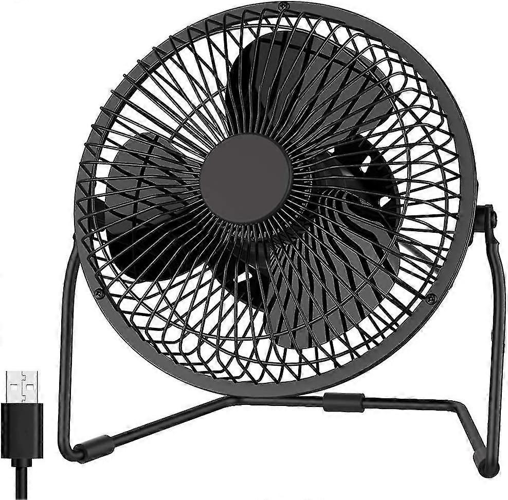 6 Inch Mini Usb Fan Desktop Fan Tiltable 2 Adjustable For Desk Small, Compact And Powerful, With On/off Switch - Black