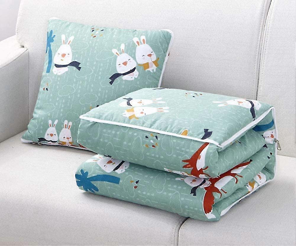2 In 1 Multifunctional Pillow Quilt Office Nap Blanket Cartoon Throw Pillow Soft Sofa Cushion For Kids/teens/adults (bunny)