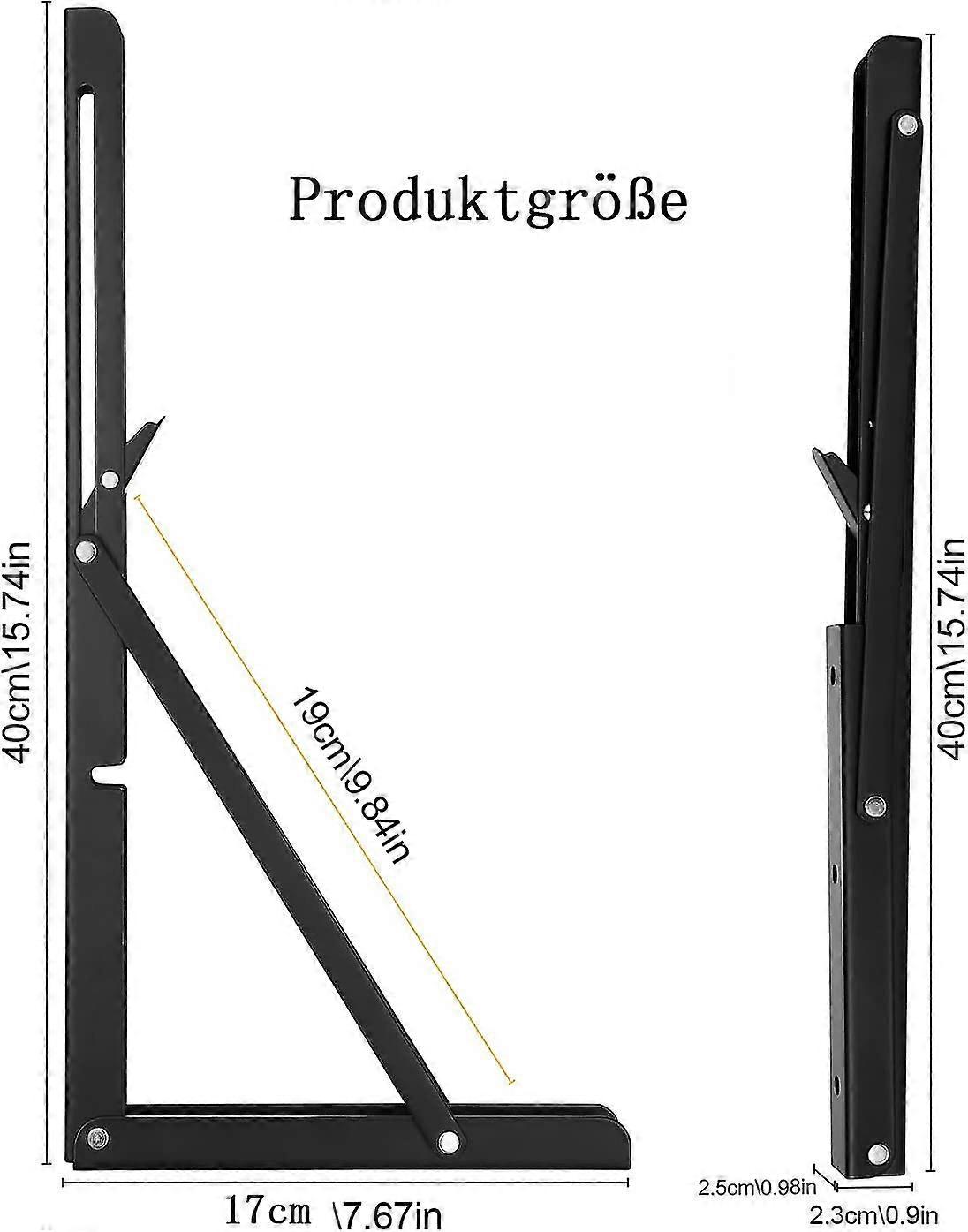 Folding Console, 2 Pieces Heavy Duty Folding Table Wall Folding Shelf Brackets Load Capacity 50kg For Space Saving Home Kitchen Folding Table Wall Mou