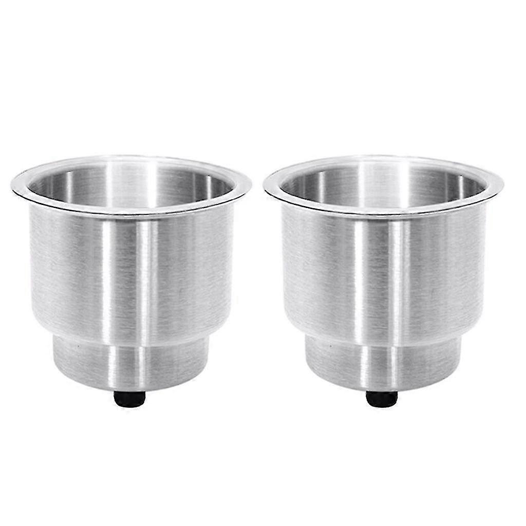 2pcs Cup Drink Bottle Holder For Marine Boat Rv For Camper Silver Color Car Acce