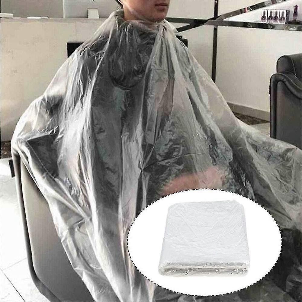 100 Pack Disposable Waterproof Barber Capes Transparent