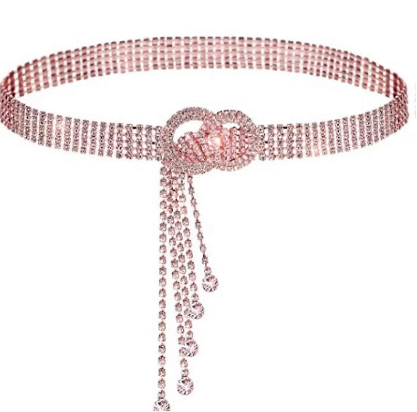 Cinturón de cadera Moda Doble anillo Cadena de diamantes Cinturón de vestir