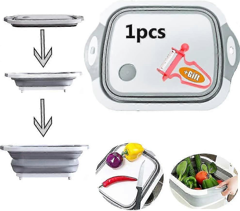 Klappbares Schneidebrett, Multifunktions-Schneidebrett, faltbares Gemüse, Auffangkorbbecken geeignet (Shikai)