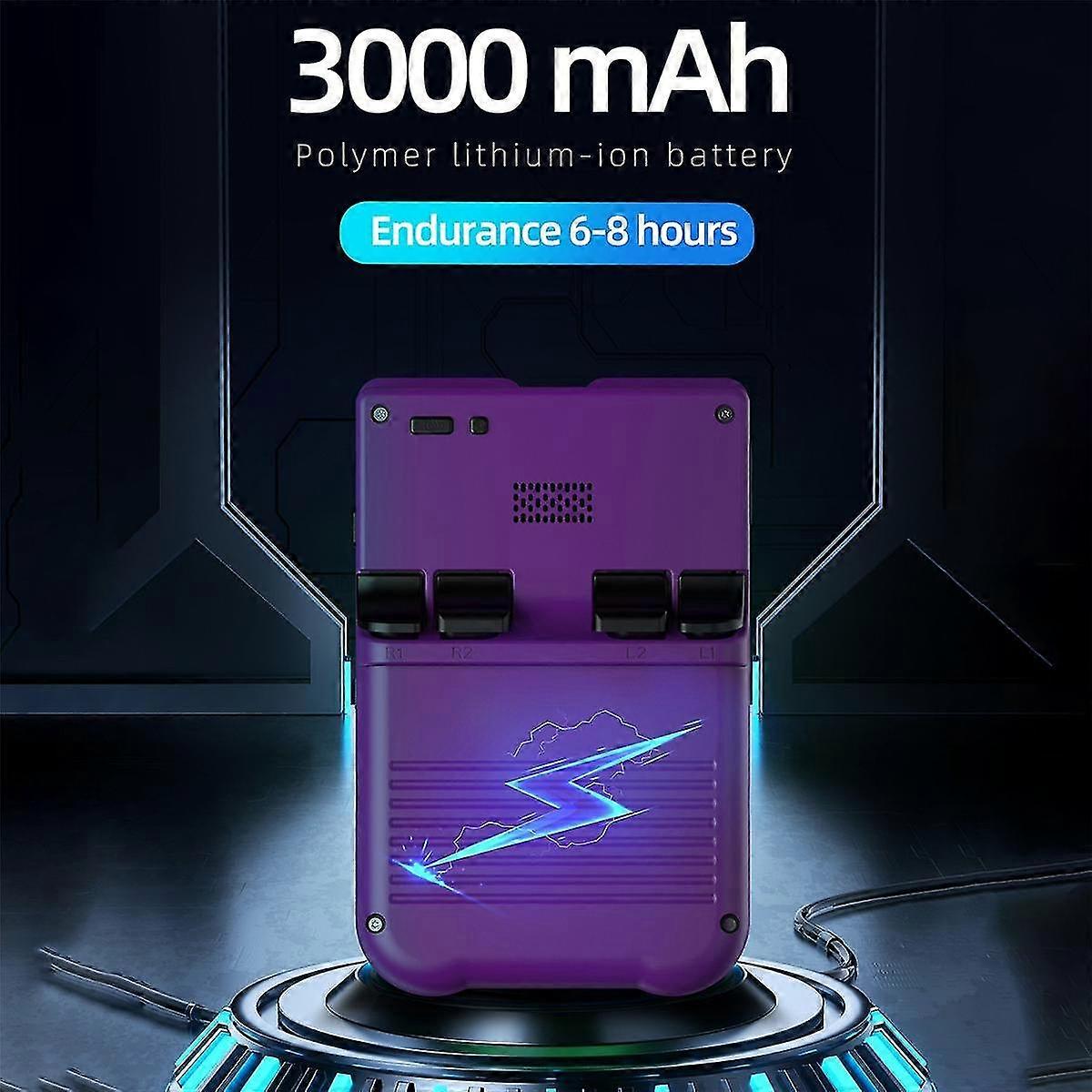 XU10 Game Console 3.5 inch IPS Screen 64G Arcade Retro Dual Joystick 3D Game Player RK3326S 64-Bit 3000MAh Purple