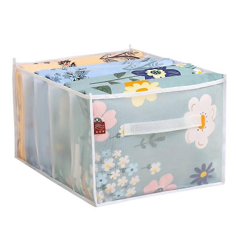 Wardrobe Organizer with Handle 5 Grids Large Capacity Dust-proof Foldable Storage Mesh Bed Sheet Quilt Cover Clothes Organizer for Bedroom KAESI