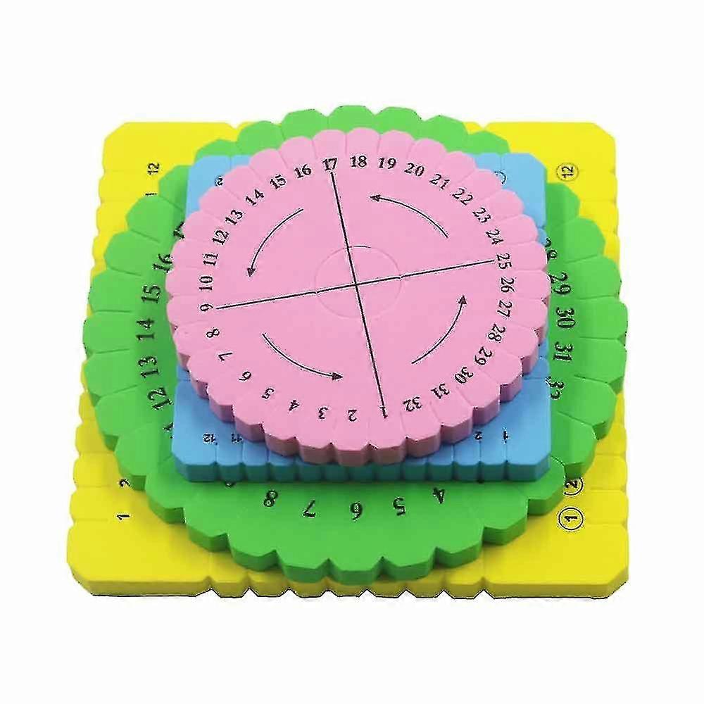 Mixed 4pcs Multicolor Round Square Handmade Knitting Tool Board