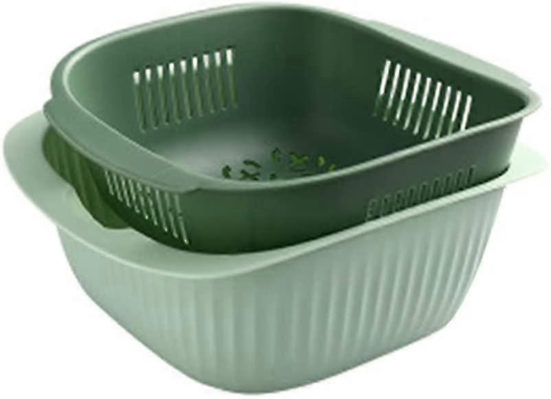 Plastic Double Layer Vegetable Washing Basket Drain Basket