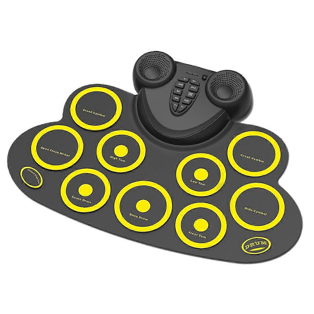 Portable Reel Electronic Midi Drum Kit Kit 9 Pad Built-in Speaker For Indoor Electronic Music Pract