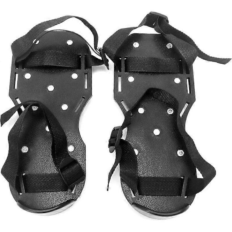 Spike shoes with 28mm short spikes, perfect for epoxy floors, overlays, cover installation, green color (1 pair) Black