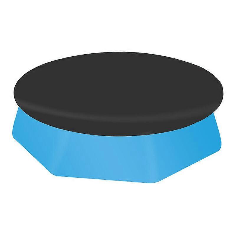 Round Pool Cover for 244cm Round Pool, Pool Cover, Upgraded Material, Thicker and Durable, Dust and Leaf Resistant, Easy to Install, Black (244cm)