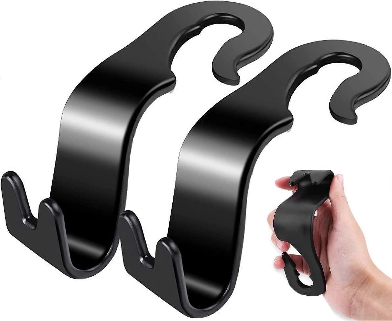 2 Pack Car Back Seat Headrest Hooks,Black