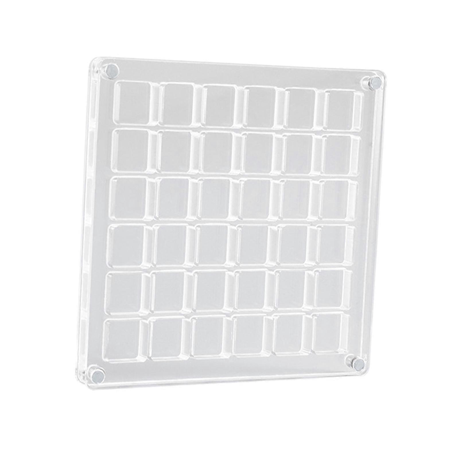 Nail Rhinestones Storage Box Acrylic Seashell Display Box for Nail Art Rocks 36 Grids