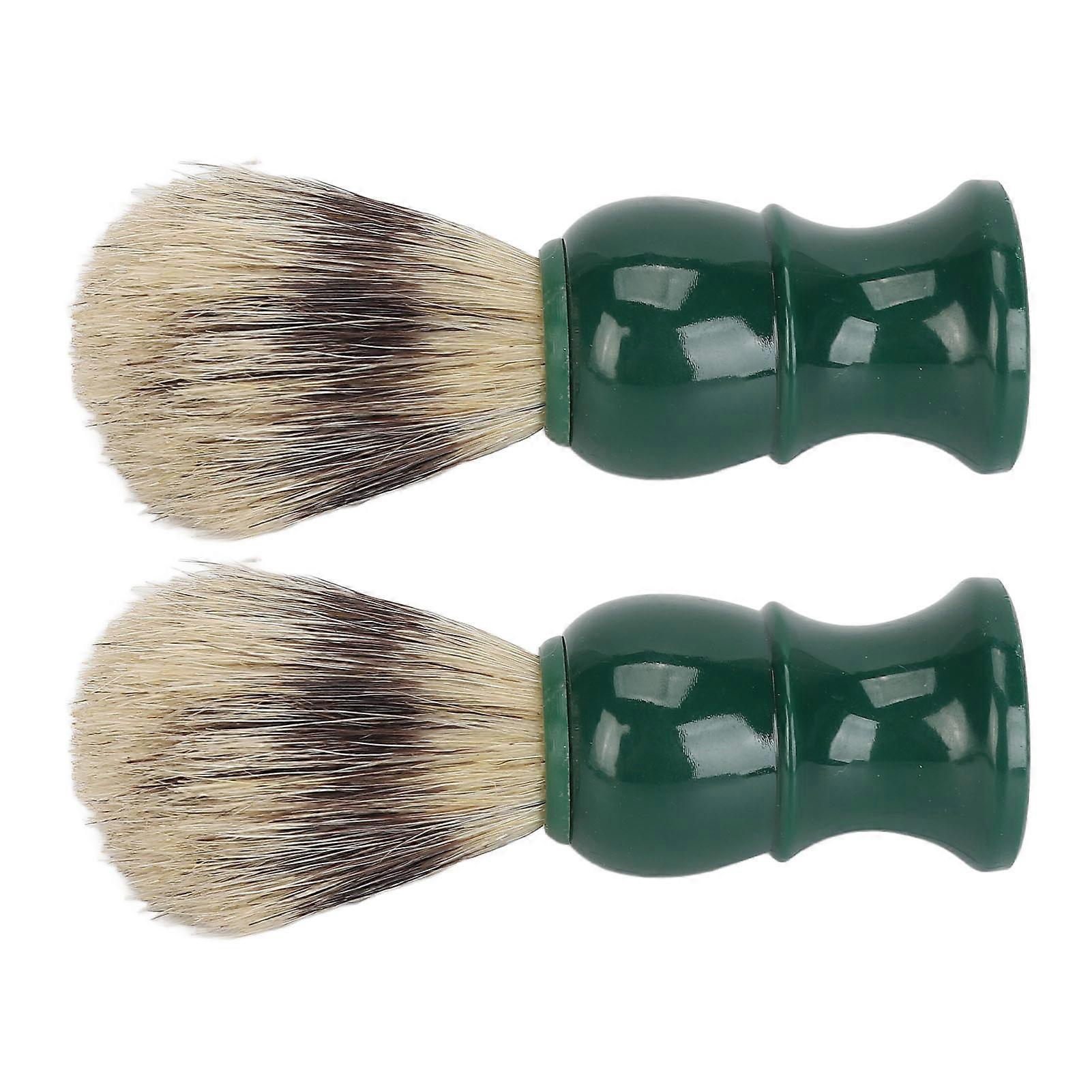 2pcs Men Beard Cleansing Brush Rich Foaming Soft Hair Resin Handle Beard Grooming Brush