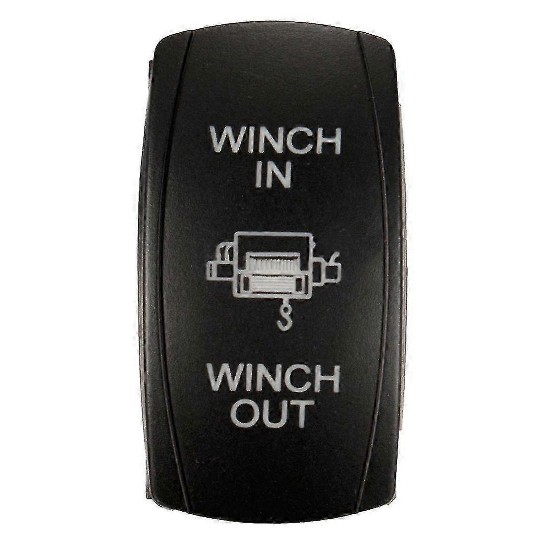 7pin Laser Momentary Rocker Switch Winch In Winch Out 12v On-off-on Led Light Green