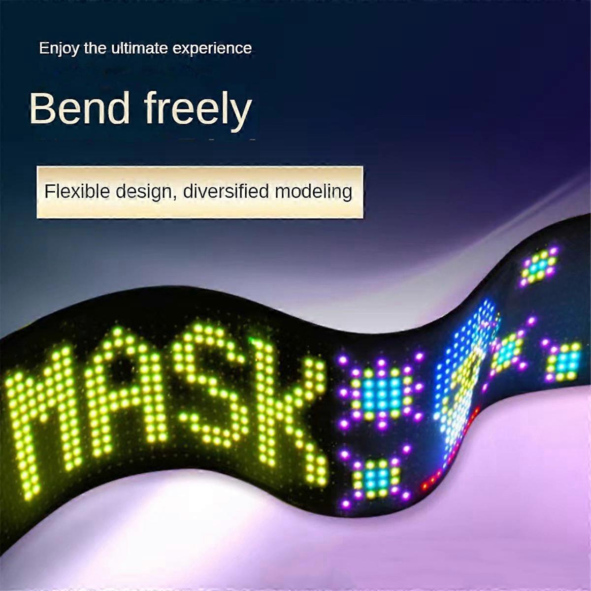 LED-Pixel-Panel, flexibles USB-5-V-LED-Modul, RGB-Lauftext-Animationsanzeige, Bluetooth-APP, 16X64