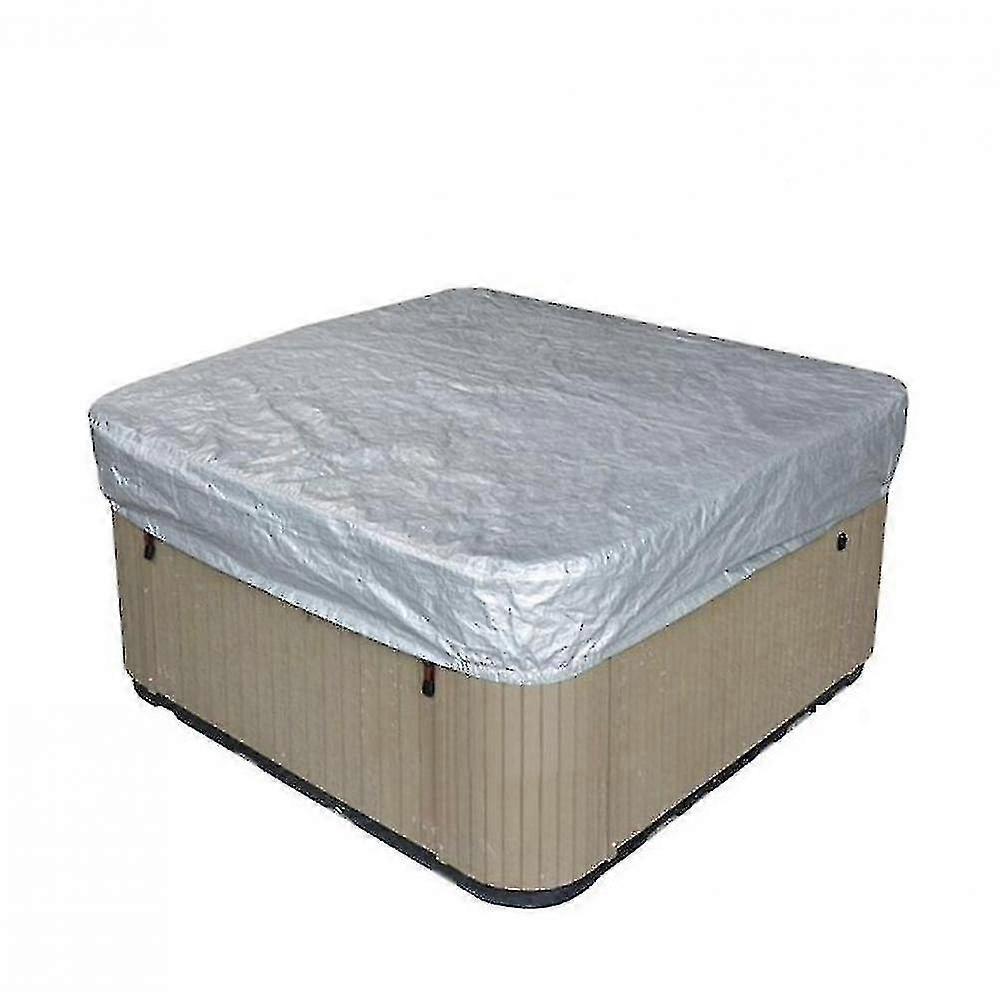 10 Sizes Square Hot Tub Cover Protector With Elastic Waterproof Sunproof Uv-resistant, Outdoor Hot Spring Bath Spa Bath Pool Cover Coverage, 190t Poly