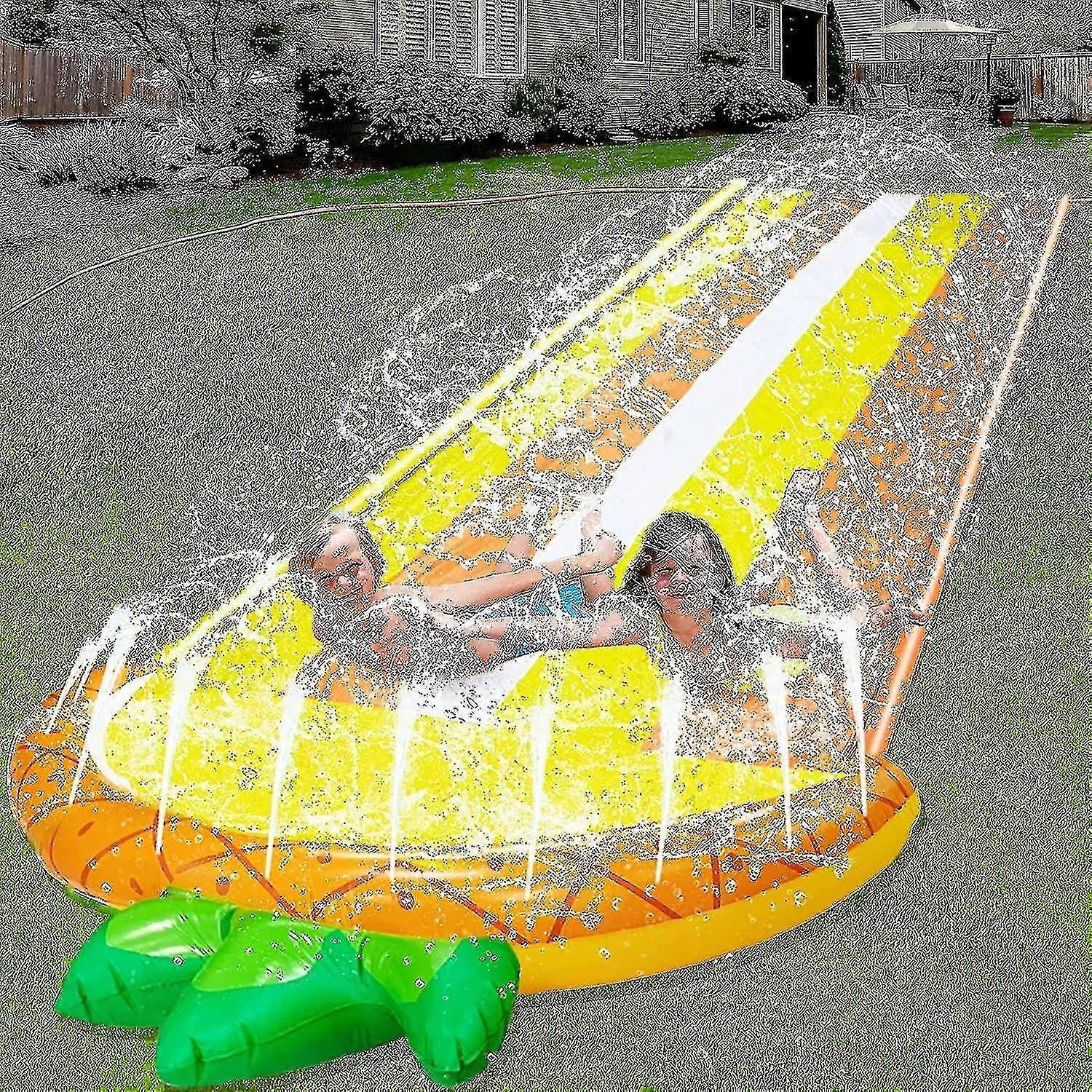 ウォータースプレースライドベルト子供用スケートボードイエローパイナップルスライド両側ウォータースプレースライド