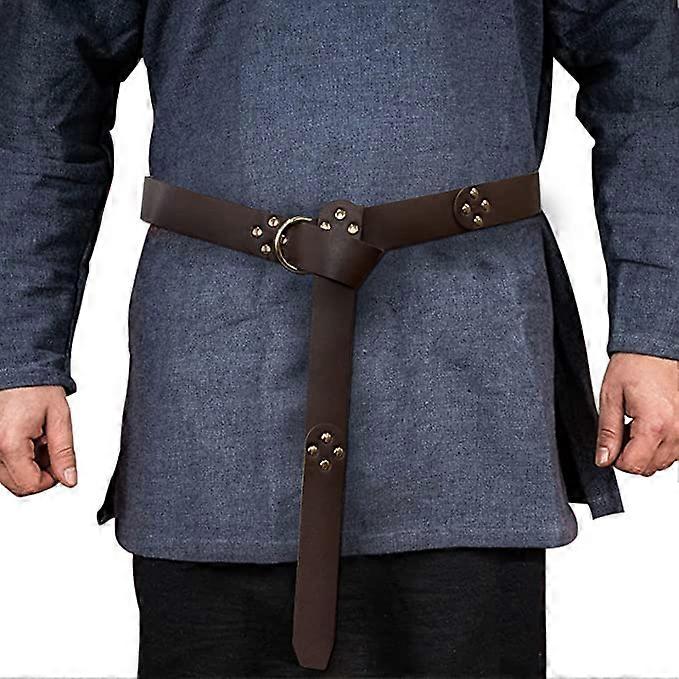 Medieval PU Leather Belt, Retro Renaissance Rivet Belt, for LARP, Ren Faire and Halloween Brown